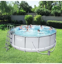 SANTORINI  427x122 cm fémvázas medence szett SANTORINI  427x122 cm fémvázas medence szett