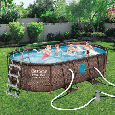 Bestway KARPATHOS Vista 427x250x100 cm ovális fémvázas medence szett